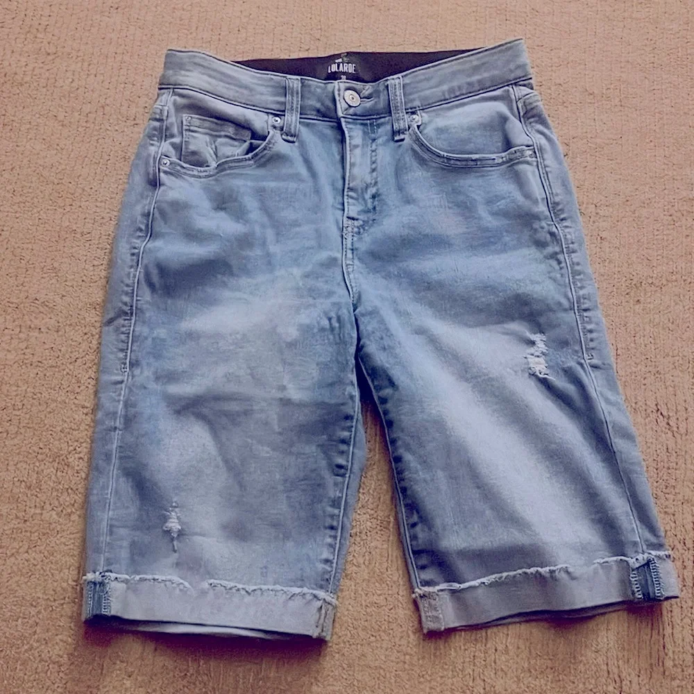 LuLaRoe distressed denim shorts